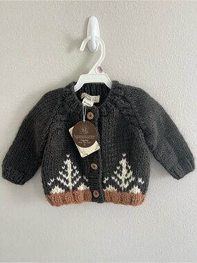 Huggalugs Forest Cardigan Loden Sweater NWT Size 6-12 months